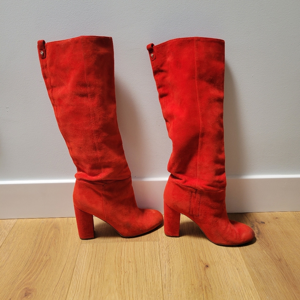 Sam Edelman Red Suede Caprice Boots
